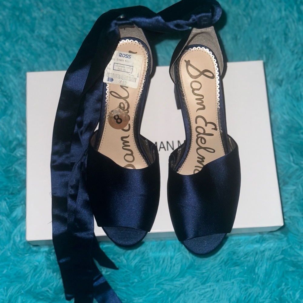 Sam Edelman Women's Navy Satin Shoes
